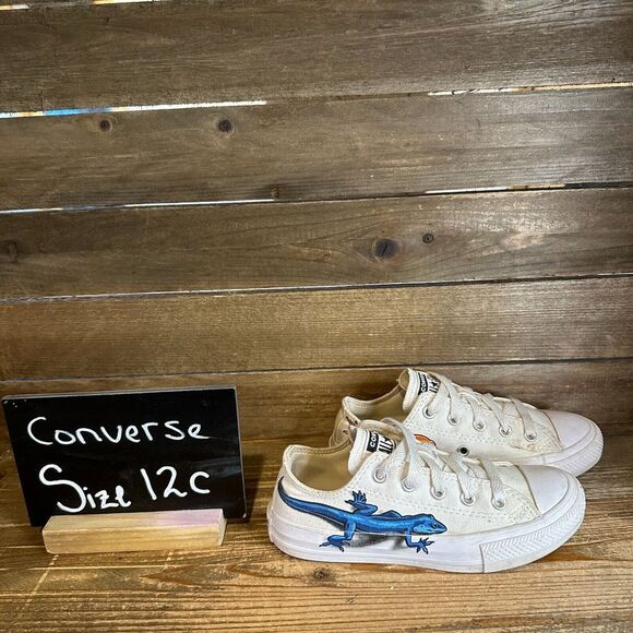 Kids Converse CTAS Leapin' Lizard Low Canvas Casual Sneakers Shoes Size 12 C GUC - Picture 1 of 6